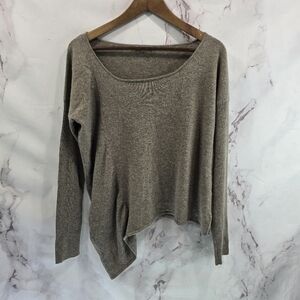 Fred And Sibel Sweater Women Medium Brown Cashmere Assymetric Ruched